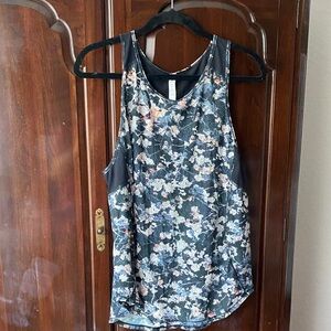 Lululemon Athletica Black Floral Tank Top